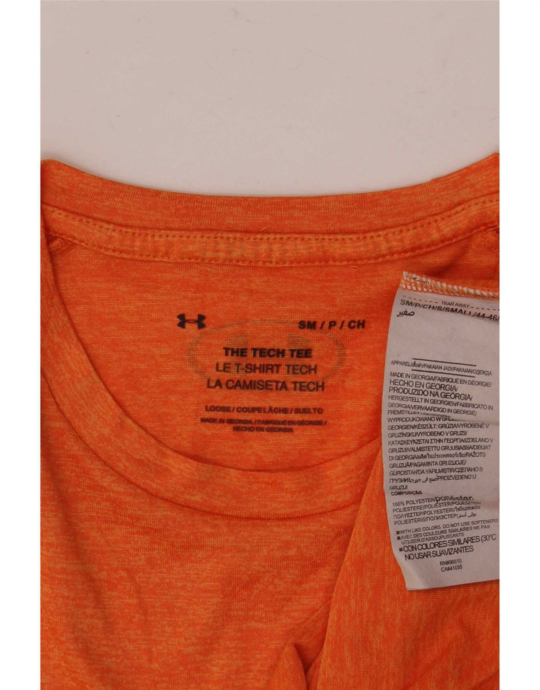 Under Armour Herre The Tech Tee T-Shirt Top Lille Orange Polyester