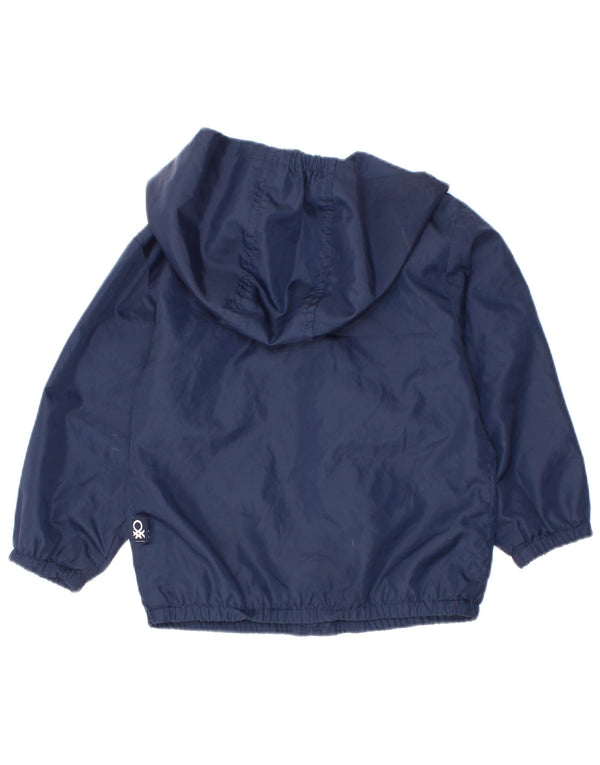 Benetton Baby Boys Regnjakke med hætte 18-24 måneder Navyblå polyester