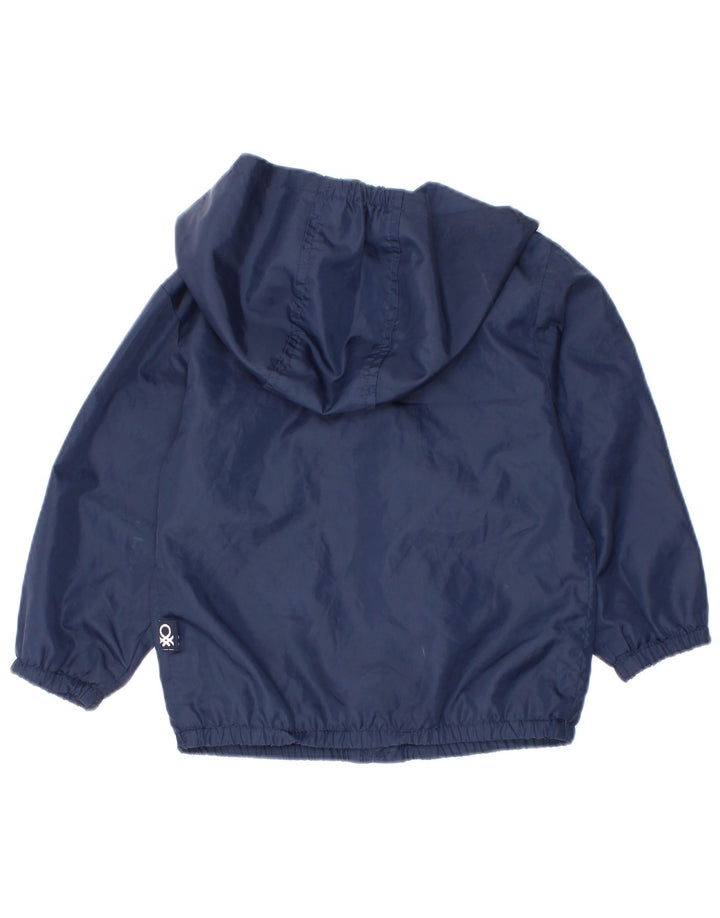 Benetton Baby Boys Regnjakke med hætte 18-24 måneder Navyblå polyester