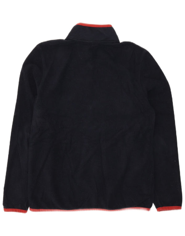 Marks & Spencer Mens Zip Neck Fleece Jumper Small Navy Blue Polyester