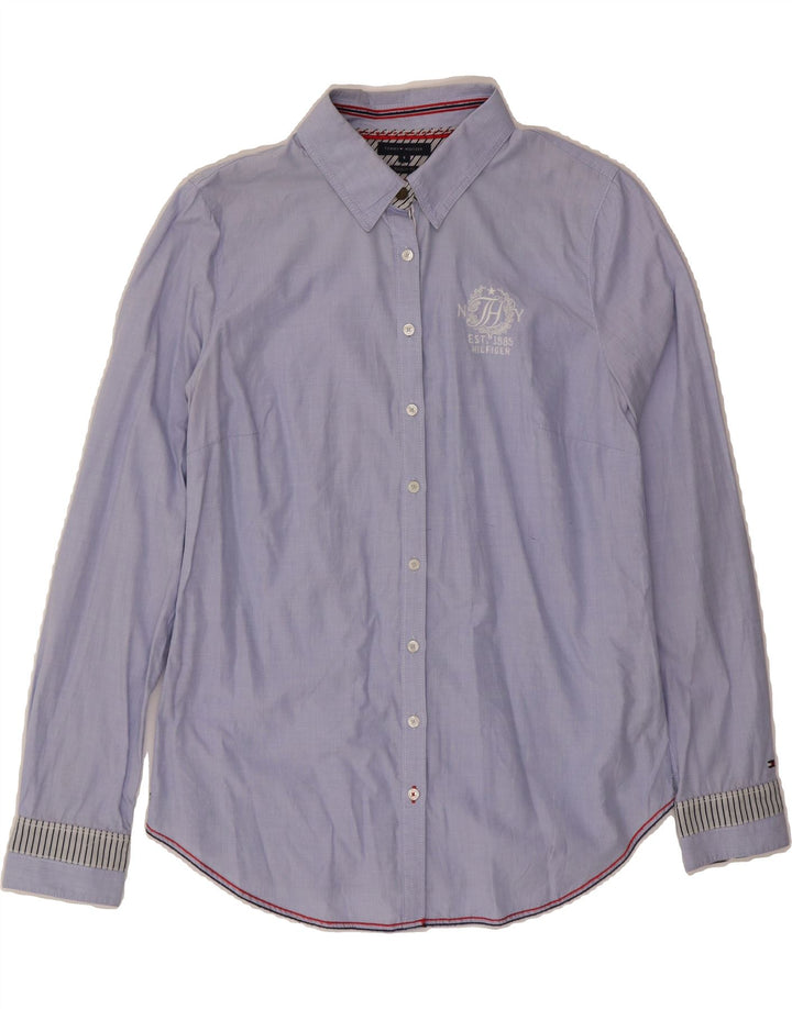 TOMMY HILFIGER Womens Regular Fit Shirt US 8 Medium Blue Cotton Vintage Tommy Hilfiger and Second-Hand Tommy Hilfiger from Messina Hembry 