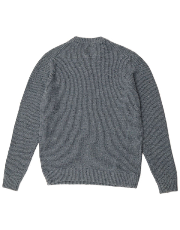 Marks & Spencer Herre sweater med rund hals, stor blå flækket polyamid