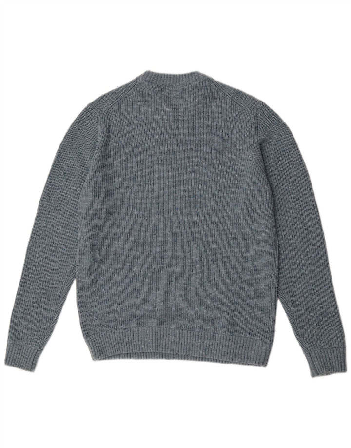 Marks & Spencer Herre sweater med rund hals, stor blå flækket polyamid