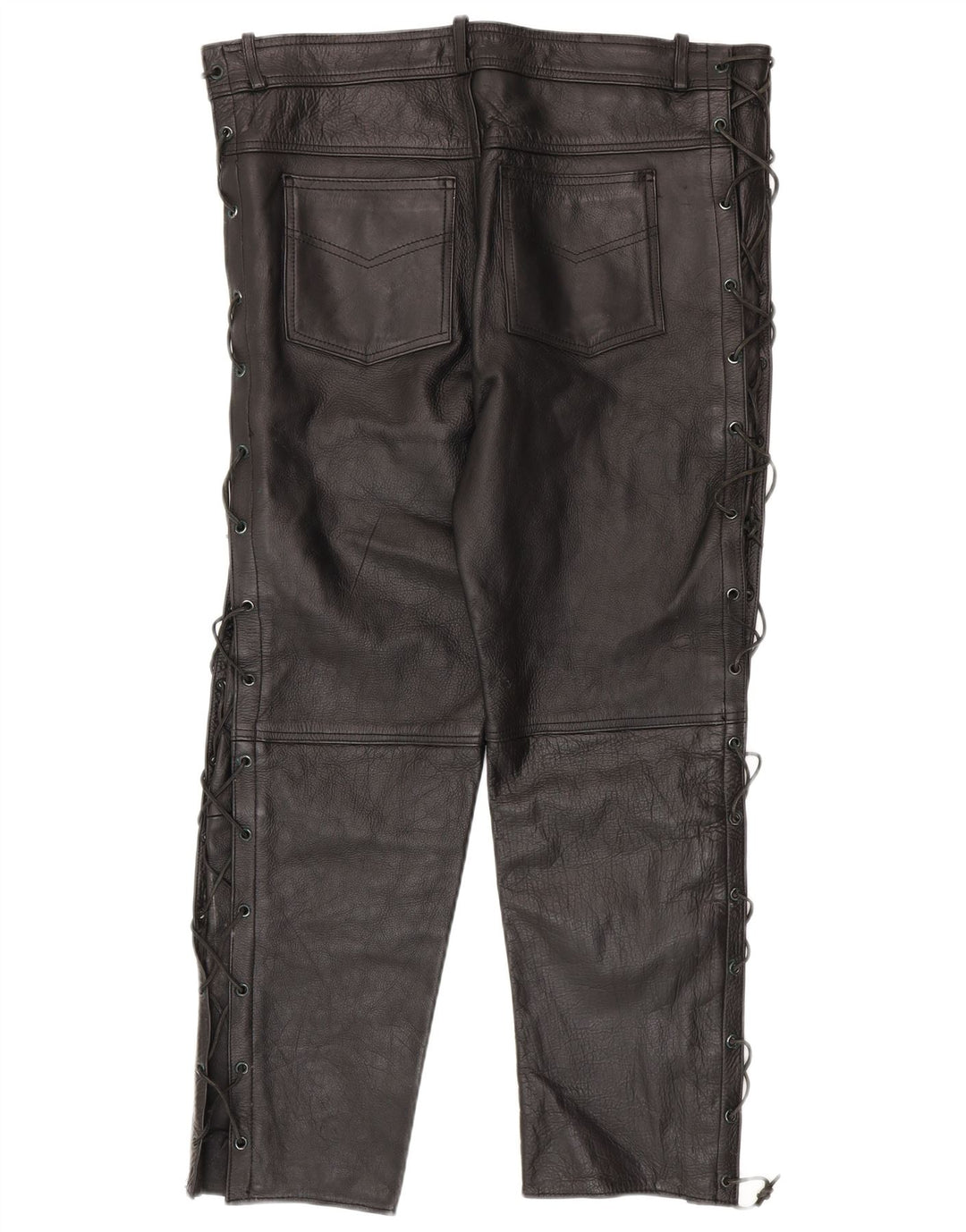 American Eagle Herre Slim Læderbukser W36 L30 Sort Læder