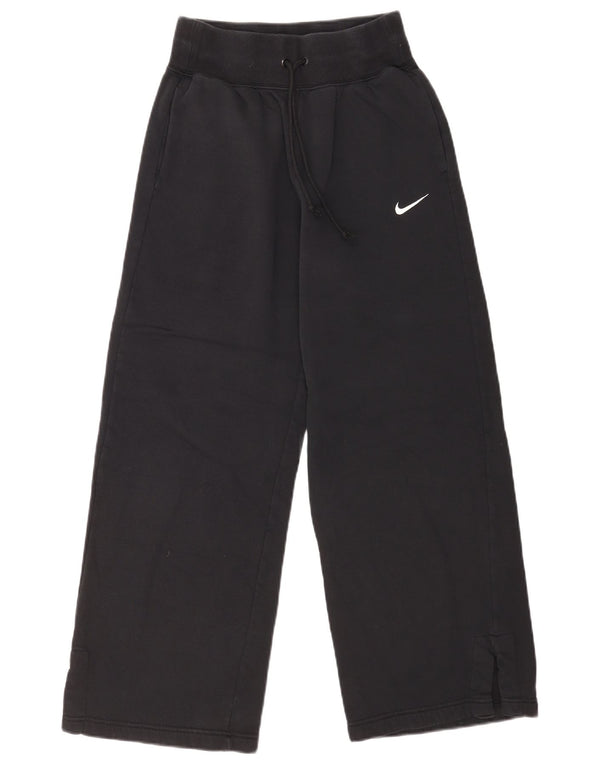 Nike Womens Wide Leg Tracksuit Trousers UK 8 Small Black Bomuld