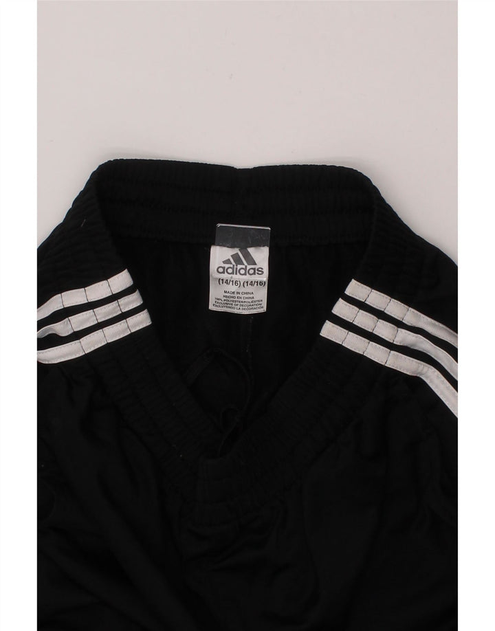 ADIDAS Boys Tracksuit Trousers Joggers 14-15 Years  Black Polyester Vintage Adidas and Second-Hand Adidas from Messina Hembry 