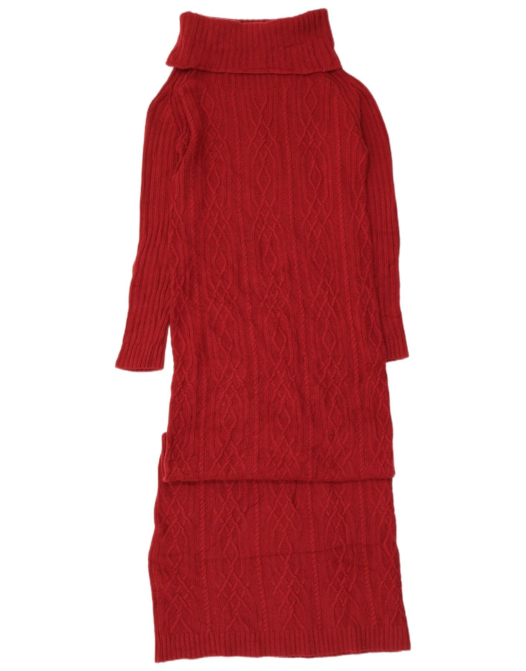 Simona Barbieri Dame Twin-Set Roll Neck Jumper Dress UK 12 Medium Red