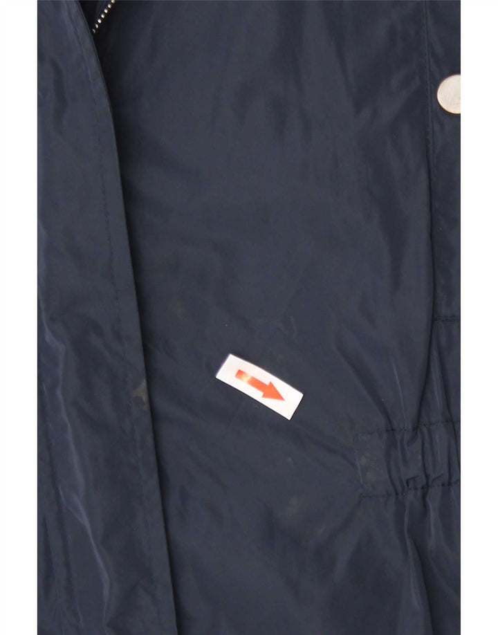 Stefanel Dame Regnfrakke med hætte EU 40 Medium Navy Blue Polyester