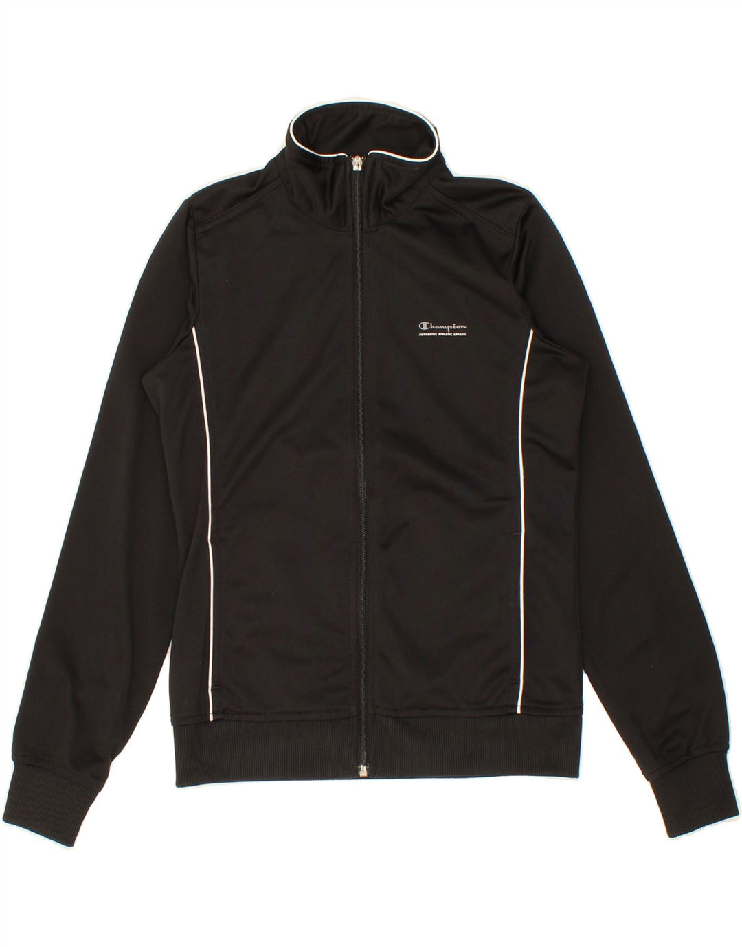 CHAMPION Womens Heritage Fit Tracksuit Top Jacket UK 10 Small Black Vintage Champion and Second-Hand Champion from Messina Hembry 