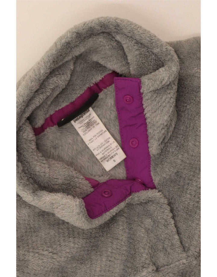 Patagonia Dame lynlås-hals Fleece Jumper UK 10 Lille grå polyester