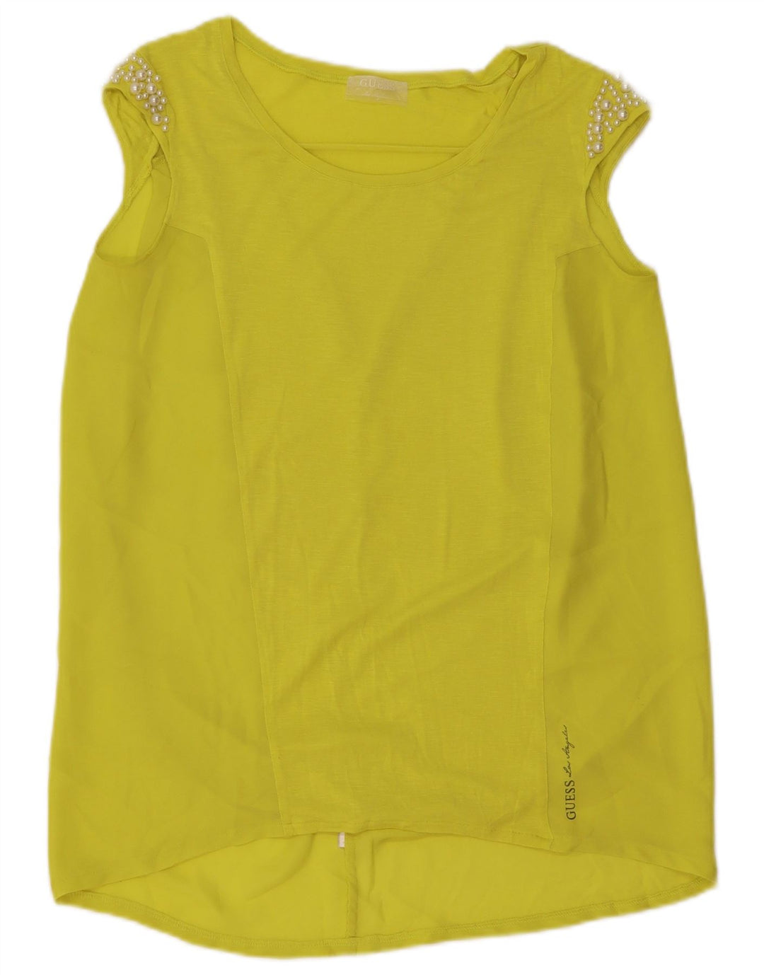 Guess Dame Ærmeløs Tunika Kjole UK 14 Medium Gul