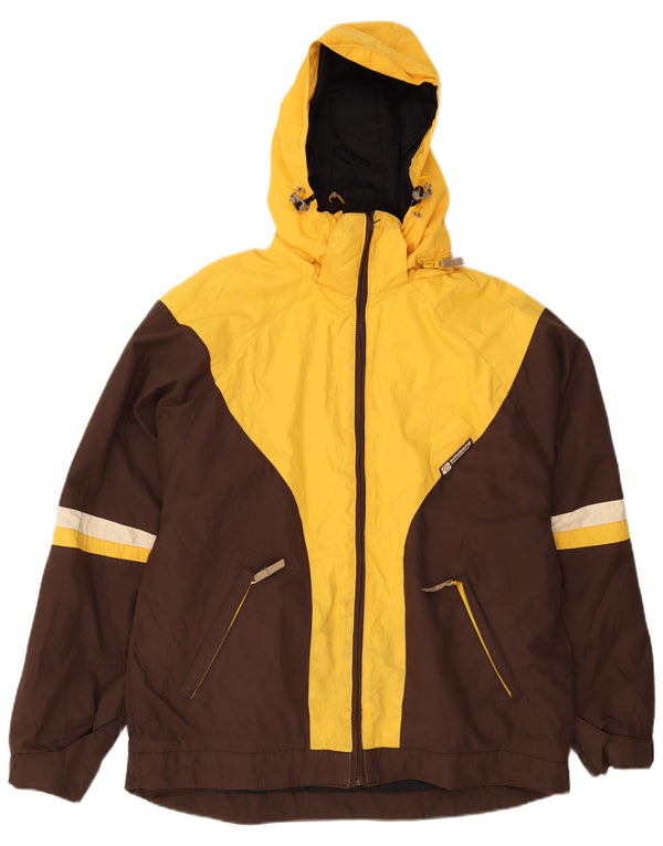 Billabong Herre Hooded Windbreaker Jacket UK 40 Large Brown Colourblock