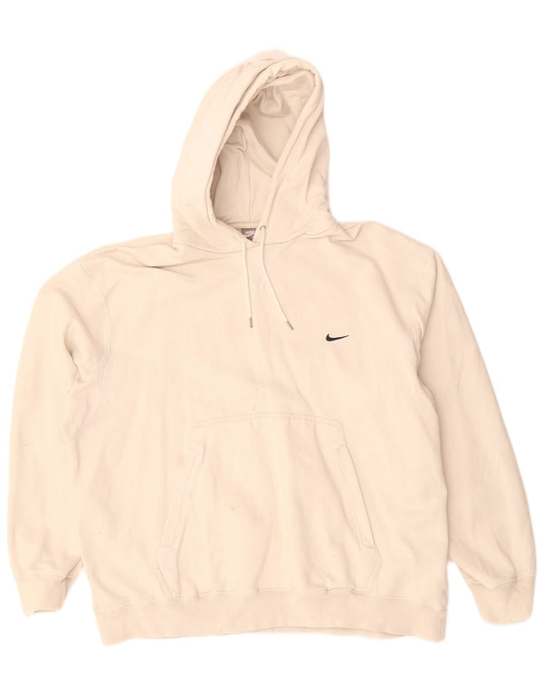 Nike Mens Hoodie Jumper 2XL Off White Cotton Sports