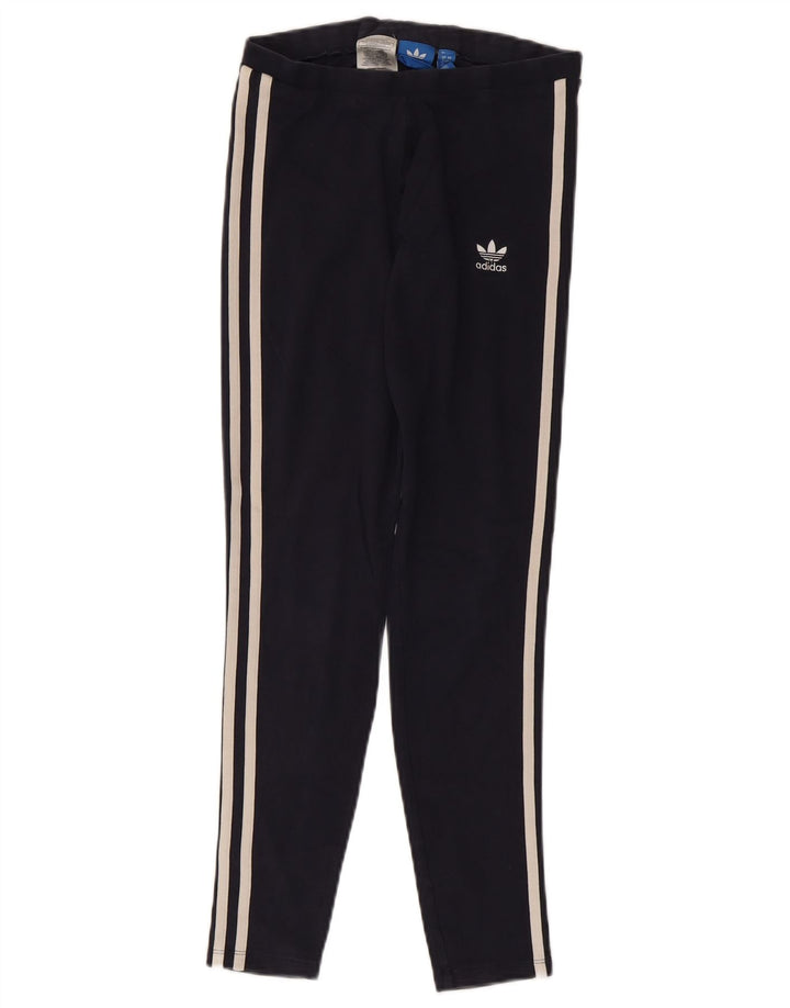 Adidas Dame Leggings UK 8 Small Navy Blue Bomuld