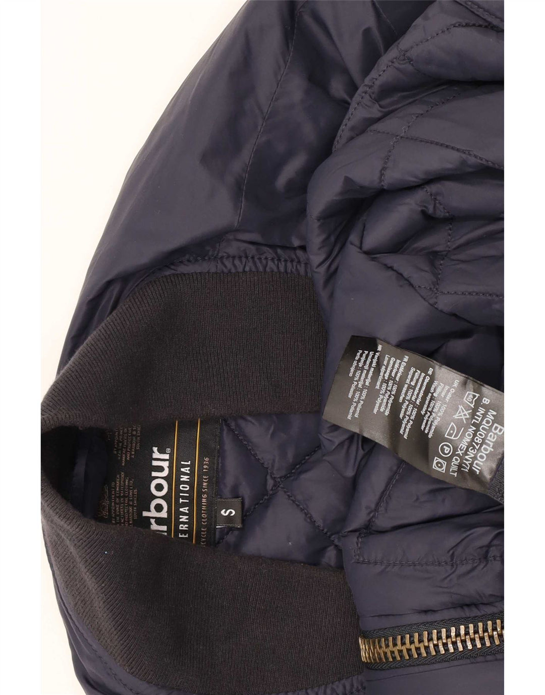 Barbour Polstret jakke til mænd UK 36 Small Navy Blue Colourblock Polyamid