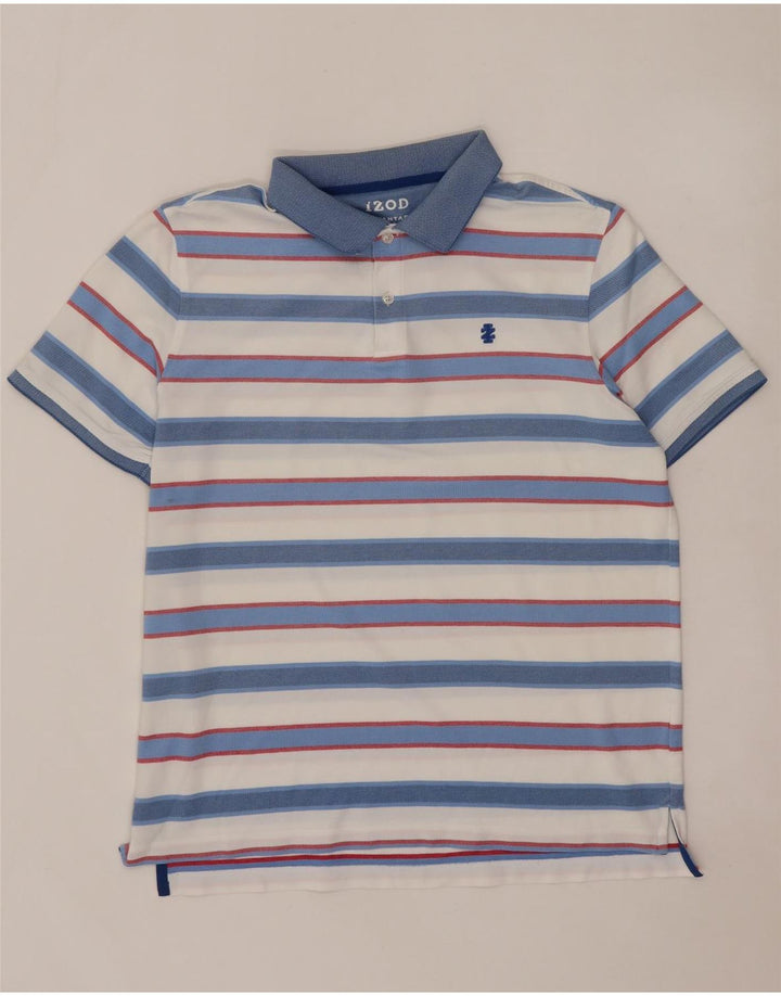 Izod Stretch Polo Shirt til mænd Stor hvid stribet bomuld