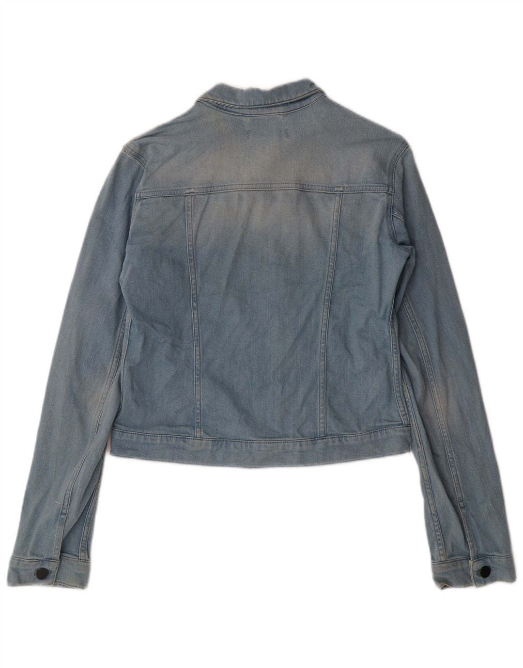 Calvin Klein Jeans Dame Crop Denim Jacket UK 12 Medium Blue Cotton