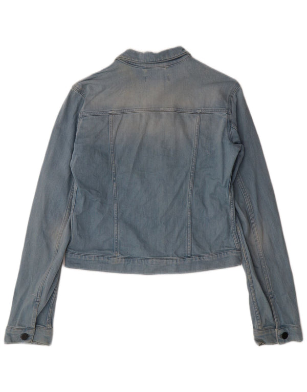 Calvin Klein Jeans Dame Crop Denim Jacket UK 12 Medium Blue Cotton