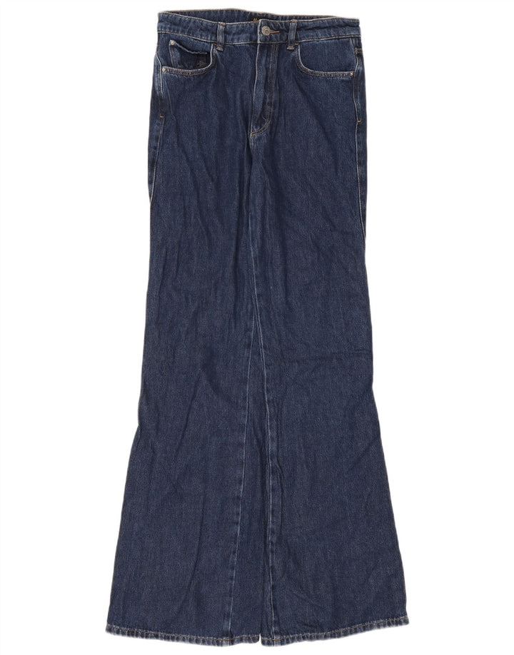 Massimo Dutti Dame Flared Jeans EU 38 Small W28 L34 Navy Blue Bomuld