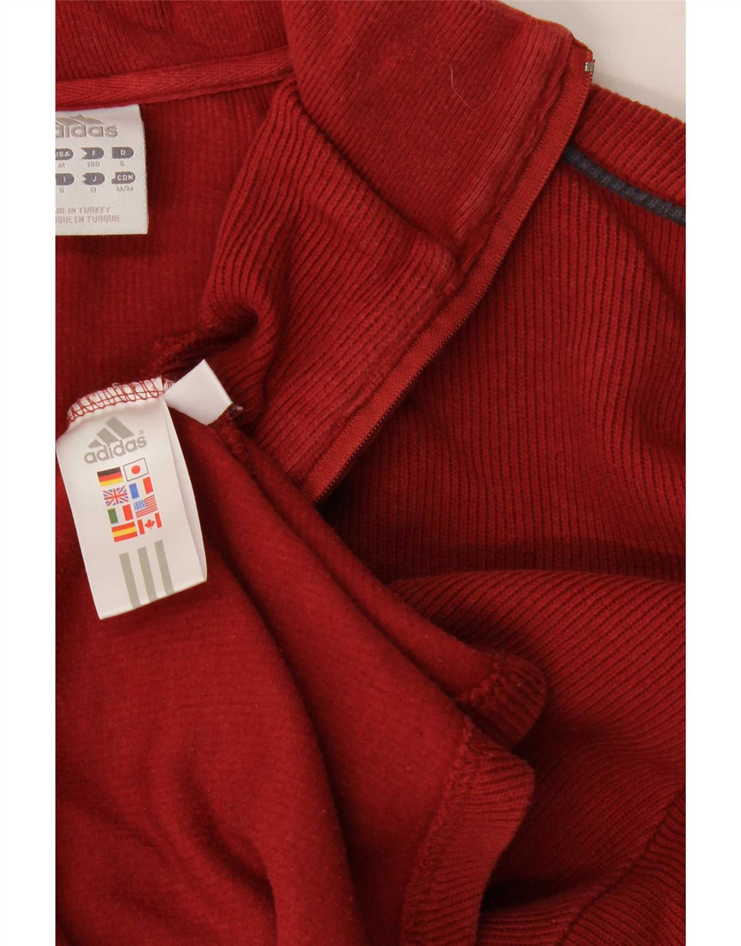 Adidas Sweatshirt med lynlås til mænd, medium rød