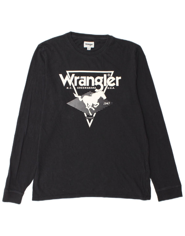 Wrangler Herre Grafisk Top Langærmet Medium Sort Bomuld