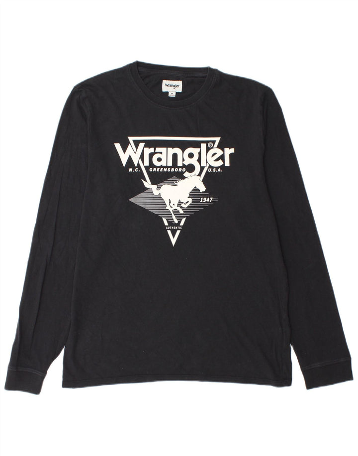 Wrangler Herre Grafisk Top Langærmet Medium Sort Bomuld