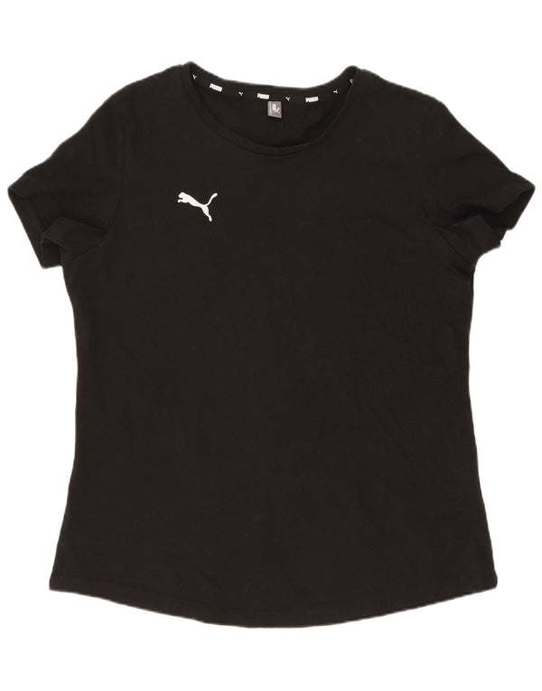 Puma T-shirt top UK 18 XL sort bomuld