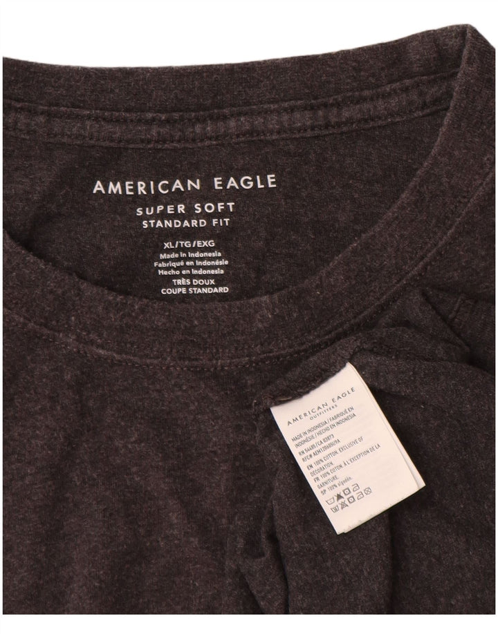 American Eagle Herre Standard Fit T-Shirt Top XL Grå Bomuld