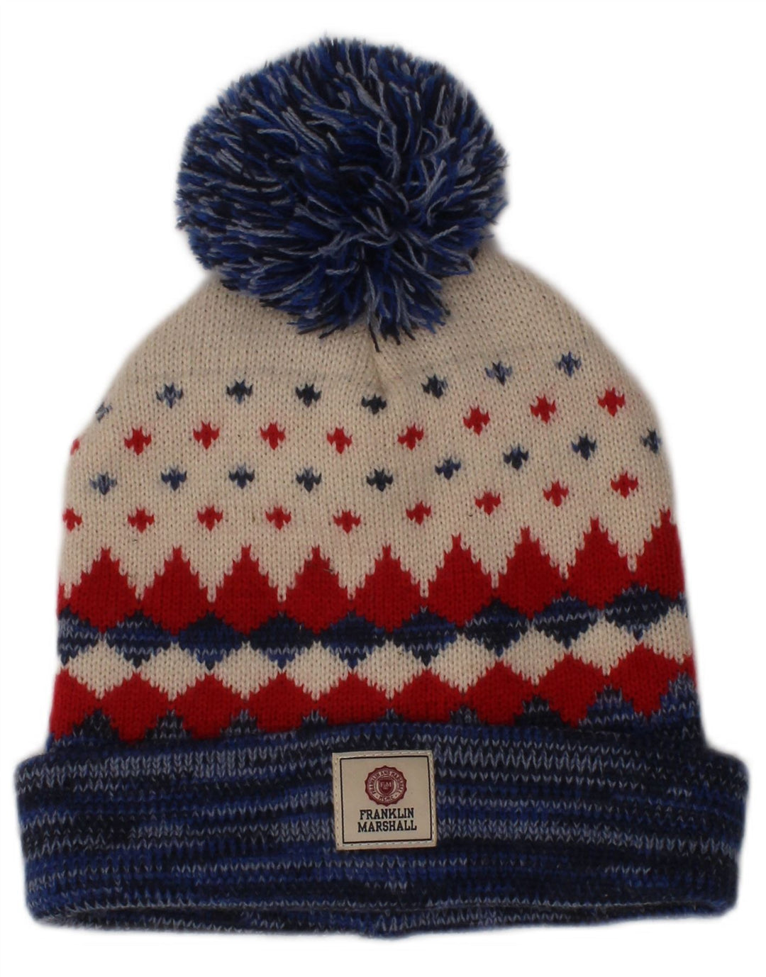 Franklin Marshall Herre Bobble Hat One Size Flerfarvet Fair Isle Winter