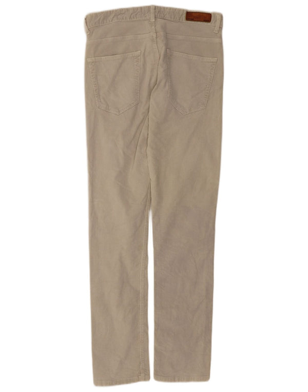 Zara Herre Slim Fit Corduroy Bukser EU 38 Small W30 L32 Beige