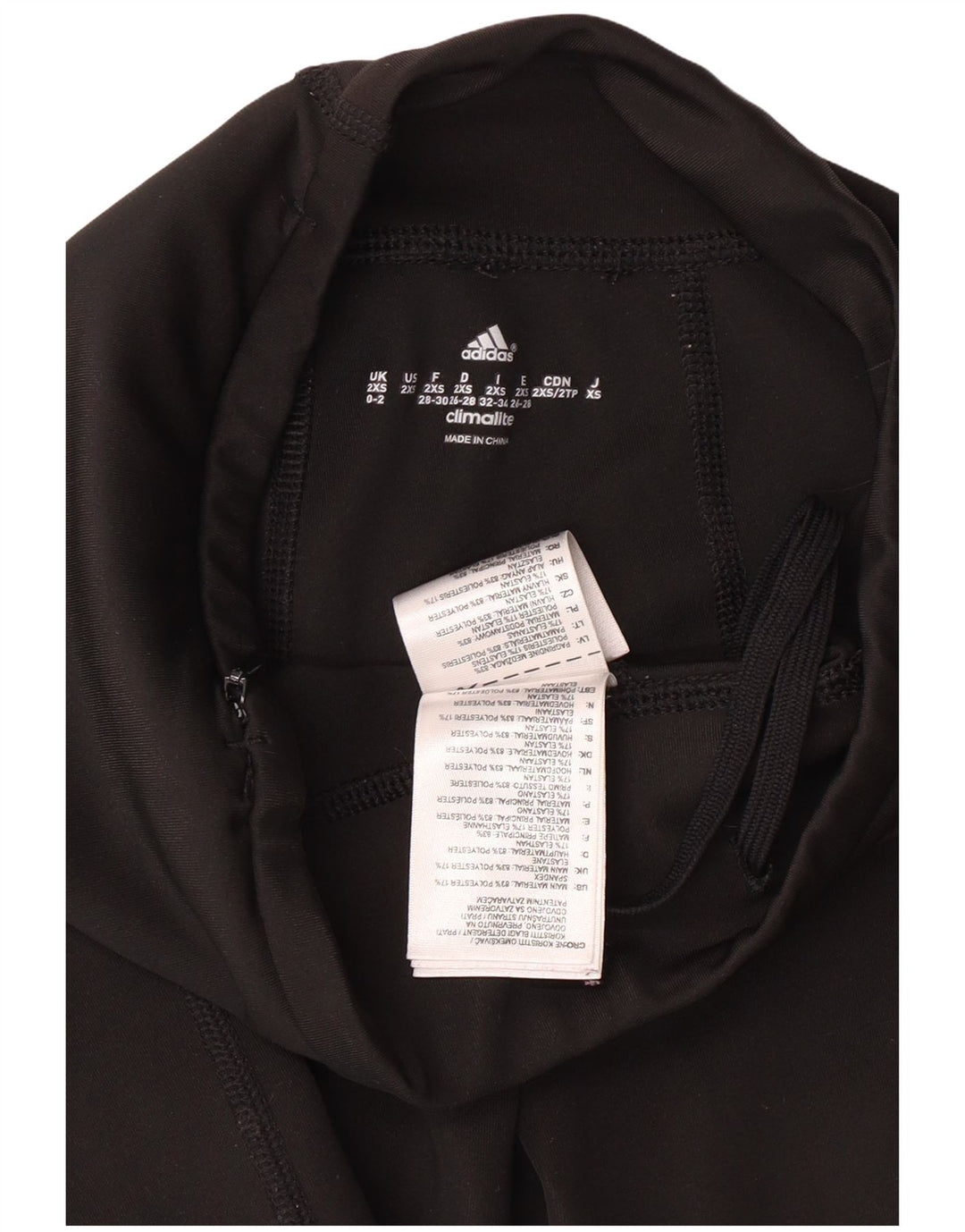 ADIDAS Womens Climalite Leggings UK 0/2 2XS Sort Colourblock Polyester