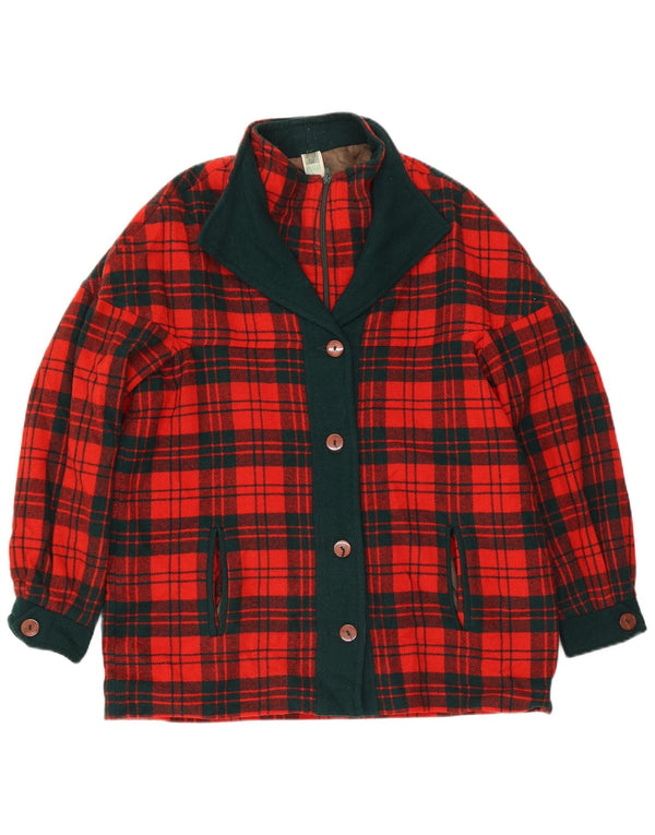 Branigan Womens Overcoat UK 18 XL Red Plaid Wool