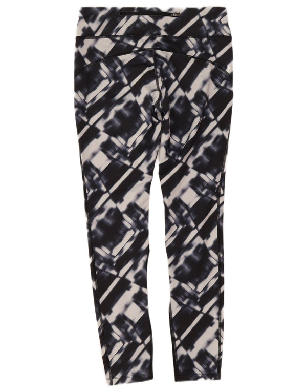 Nike Dame Dri Fit Leggings UK 12 Medium Marineblå Geometrisk Polyester
