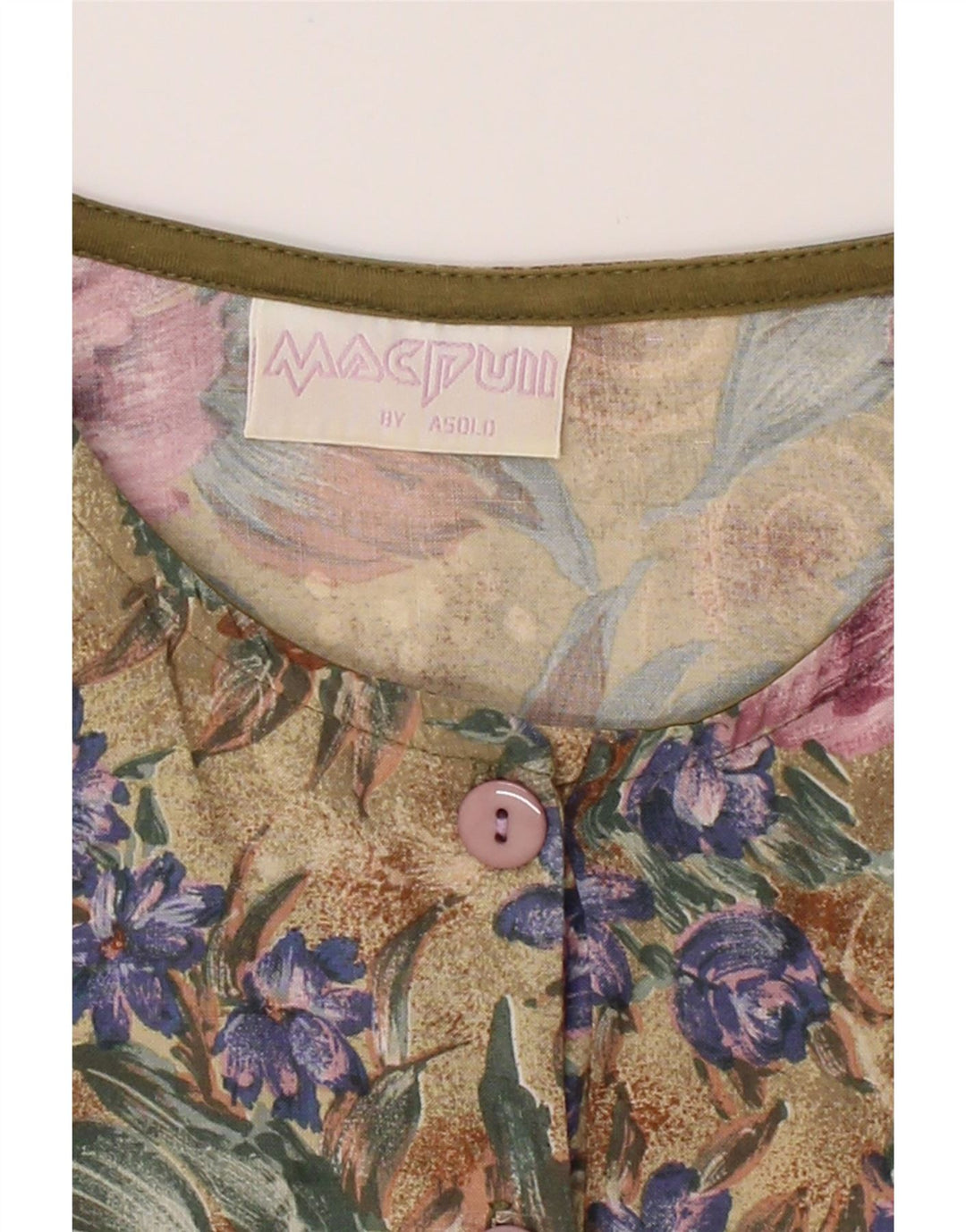 VINTAGE Womens Blouse Top UK 18 XL Multicoloured Floral Rayon Vintage Vintage and Second-Hand Vintage from Messina Hembry 