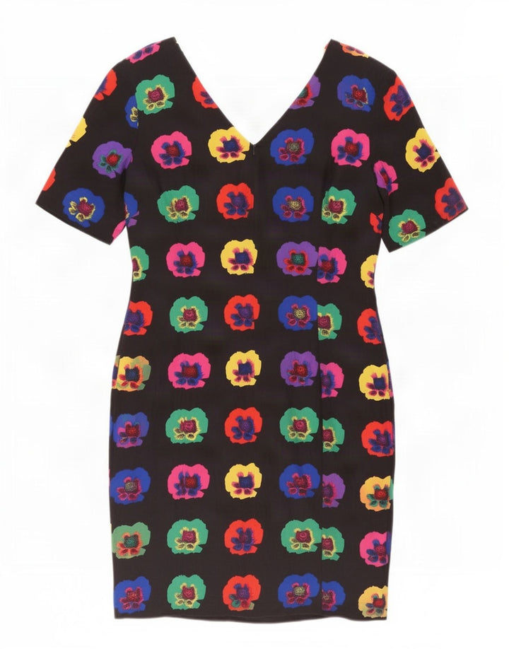 Laurel Womens Sheath Dress EU 40 Medium Black Floral Silke