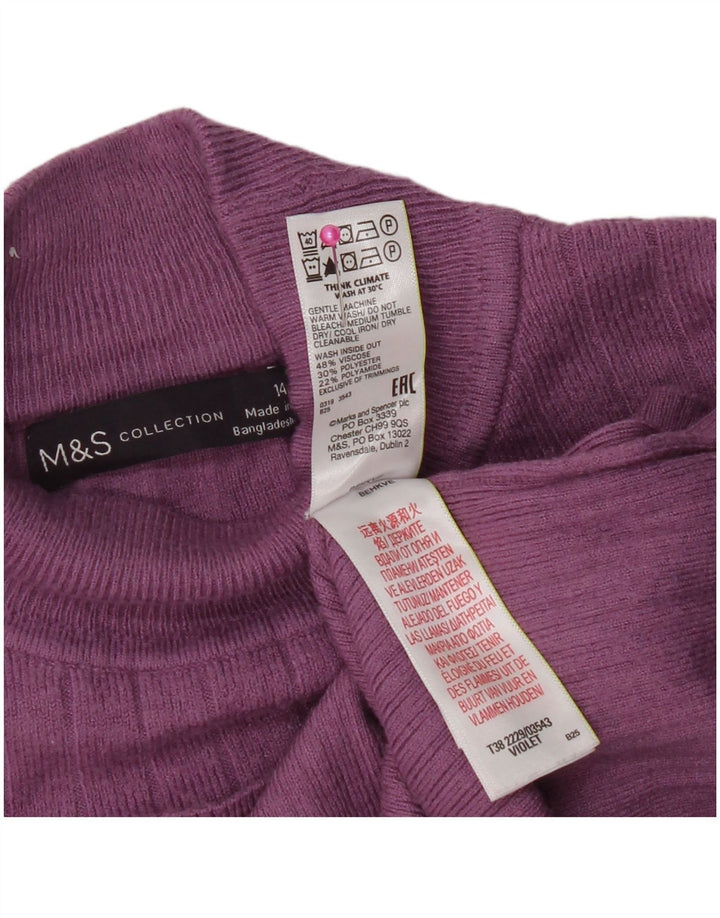 Marks & Spencer Dame Turtle Neck Jumper Sweater UK 14 Medium Purple