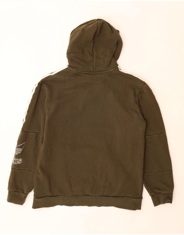 ADIDAS Grafisk hættetrøje til kvinder UK 14 Medium Khaki Bomuld