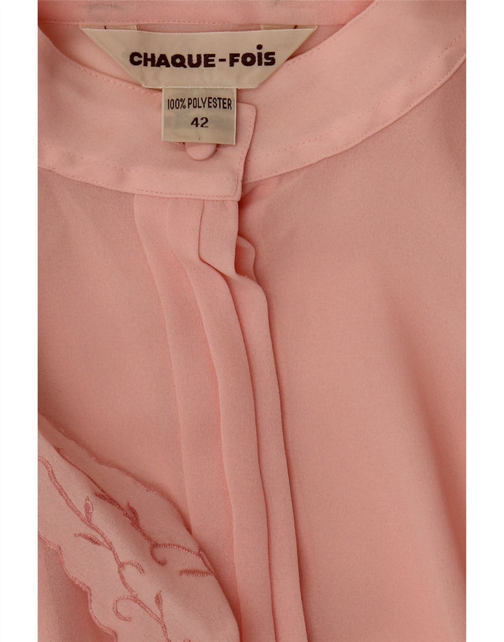 VINTAGE Womens Shirt Blouse IT 42 Medium Pink Floral Polyester Vintage Vintage and Second-Hand Vintage from Messina Hembry 