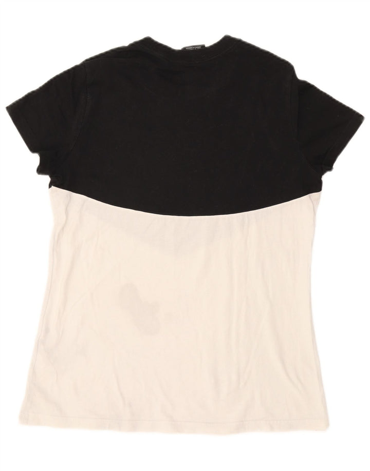 NIKE grafisk t-shirt top til kvinder DK 12 Medium White Colourblock Bomuld