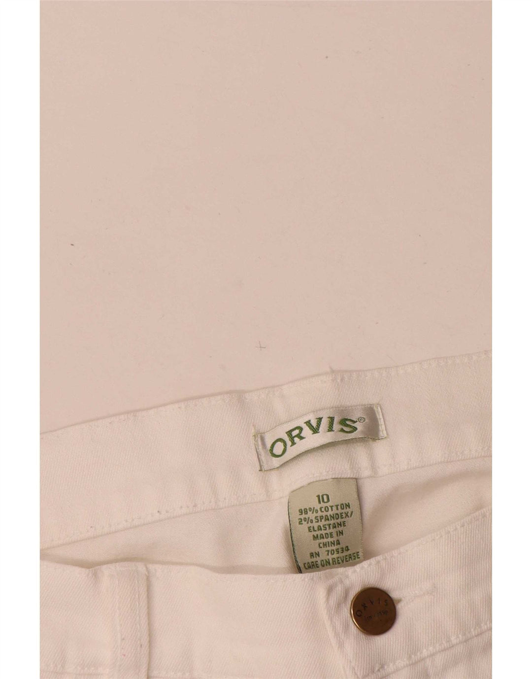 Orvis Dame Straight Jeans US 10 Large W30 L28 Hvid Bomuld