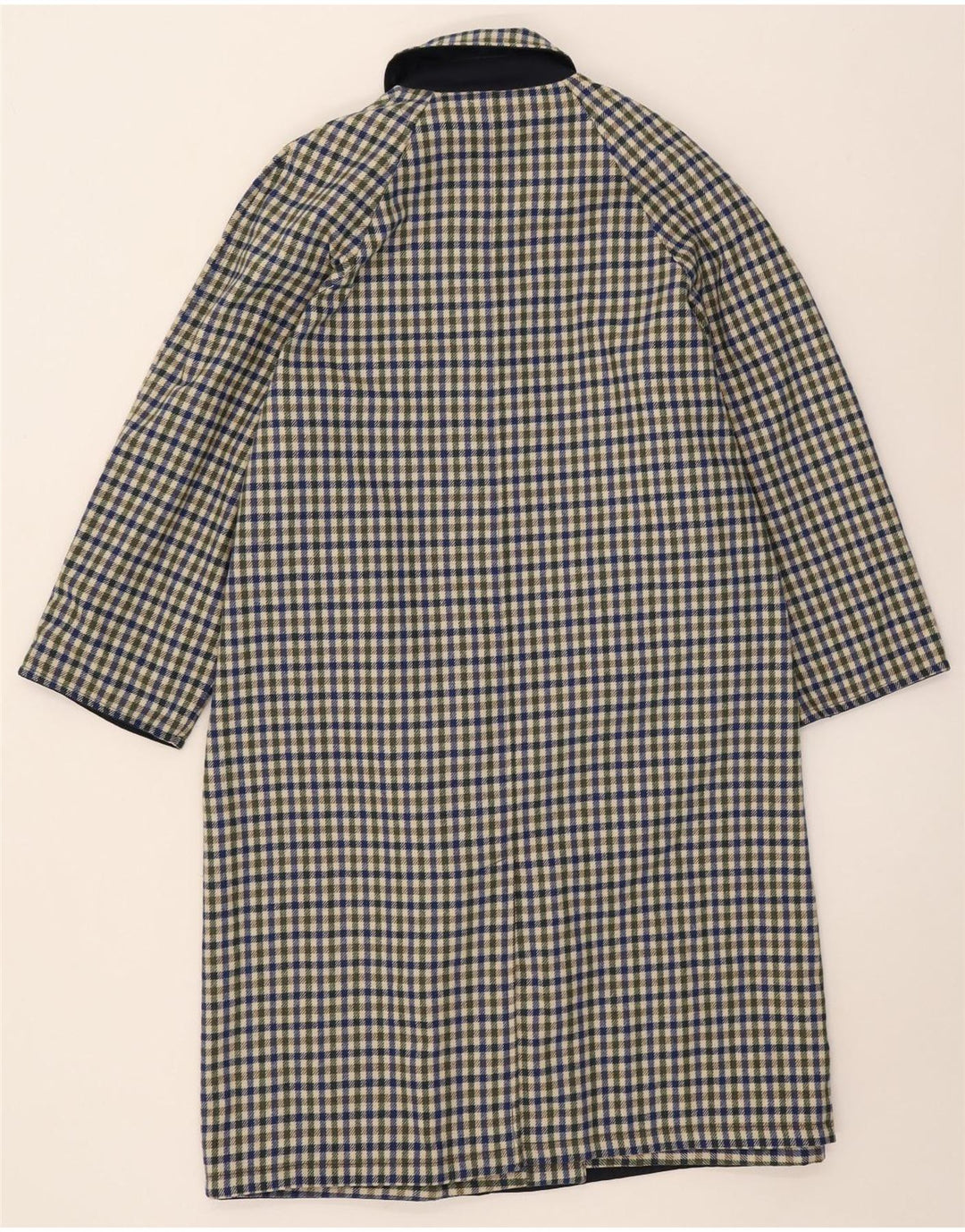 Vintage vendbar overfrakke til kvinder IT 42 Medium marineblå polyester