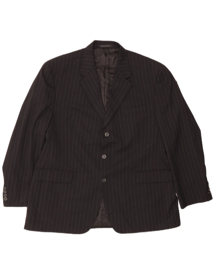 Chaps Herre 3-knaps blazerjakke UK 46 2XL Sort nålestribet uld