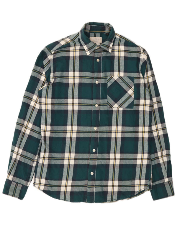 Jack & Jones Herre Flanellskjorte XS Grøn Plaid Bomuld
