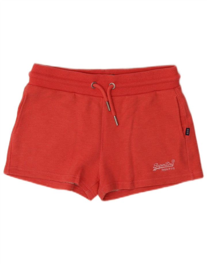 SUPERDRY Womens Sport Shorts UK 8 Small Red Cotton
