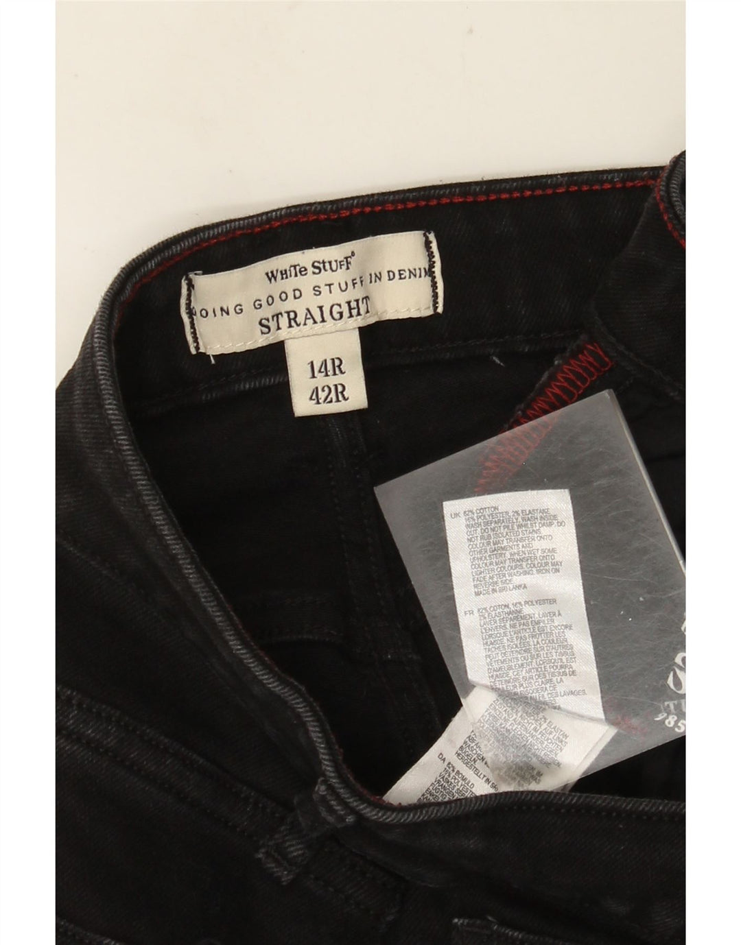 WHITE STUFF Lige jeans til kvinder UK 14 Large W32 L30 Black Bomuld