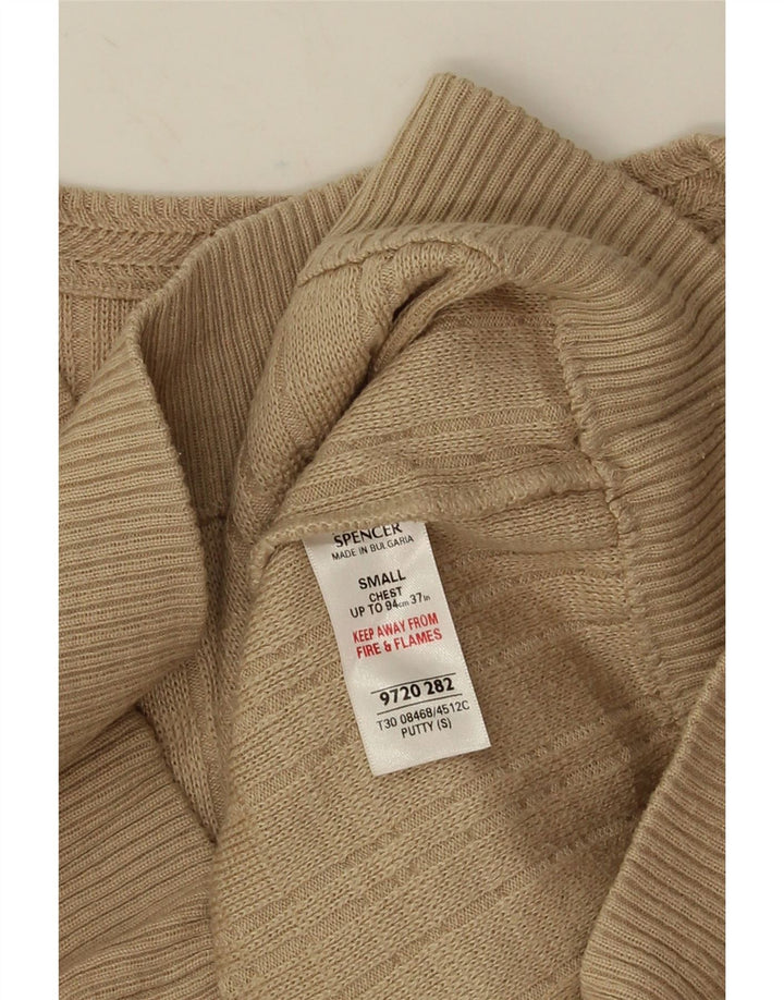 Marks & Spencer Herre V-hals sweater lille beige akryl