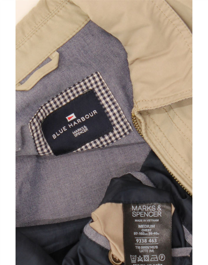 Marks & Spencer Herre Blue Harbor Bomber Jacket UK 38 Medium Beige
