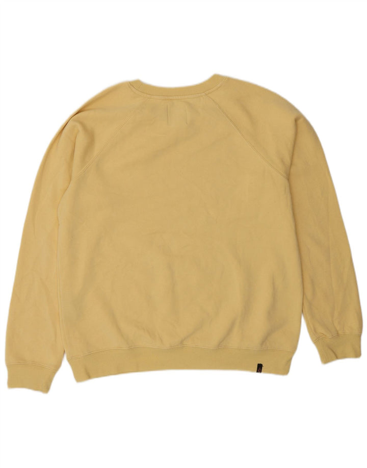 VOLCOM Grafisk Sweatshirt Jumper UK 14 Medium Gul Bomuld