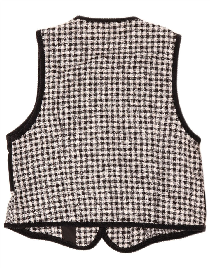 VINTAGE Damevest UK 16 Large Black Patchwork Polyester