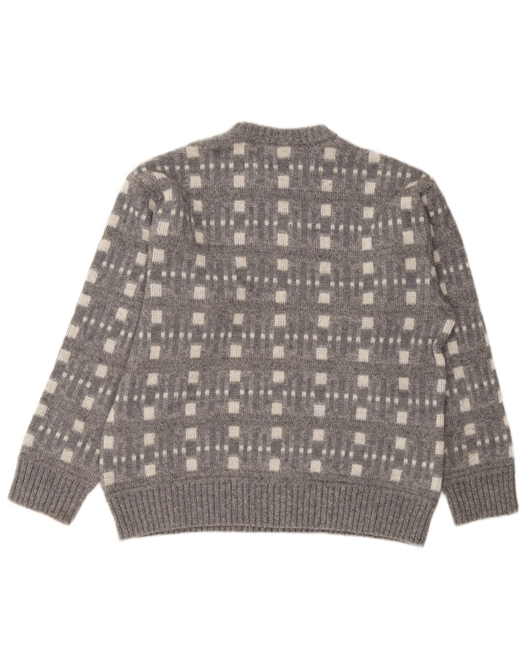 Rasica Herre Crew Neck Jumper Sweater Stor Grå Geometrisk